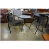 Image 1 : BLACK GLASSTOP BISTRO SET WITH 2 MESH SEAT CHAIRS