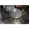 Image 2 : BLACK GLASSTOP BISTRO SET WITH 2 MESH SEAT CHAIRS