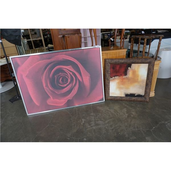 LARGE ROSE PRINT AND ABSTRACT PRINT