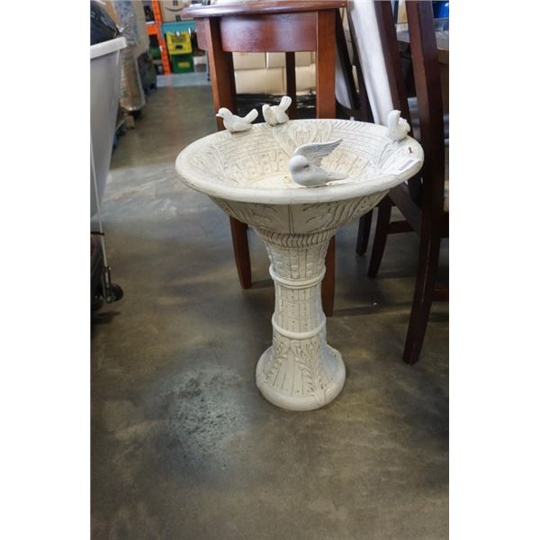 2 PC PLASTIC 25" TALL BIRD BATH