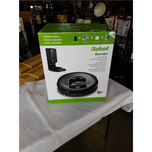 IROBOT ROOMBA I8+ WIFI CONNECTED ROBOT VACUUM WITH AUTOMATIC DIRT DISPOSAL CHARGING BASE - TESTED WO