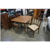 Image 1 : MID CENTURY DINING TBALE WITH 2 LEAFS AND 4 CHAIRS