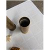 Image 8 : HEAVY BRASS BIRD, 2 BRASS VASES AND BRASS SHELL DISH