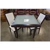 Image 1 : CALLIGARIS GLASSTOP DINING TABLE WITH LEAF AND 2 CHAIRS