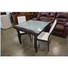 Image 2 : CALLIGARIS GLASSTOP DINING TABLE WITH LEAF AND 2 CHAIRS