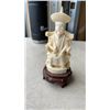 Image 2 : 3 CAST RESIN EASTERN FIGURES - CARVED CITY, GOD AND EMPEROR FIGURE