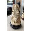 Image 8 : 3 CAST RESIN EASTERN FIGURES - CARVED CITY, GOD AND EMPEROR FIGURE