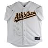 Image 1 : Athletics Jose Canseco "Career Stat" Signed White Majestic Jersey (Beckett)
