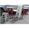 Image 1 : Multiple Stools / Low Tables: Plastic, Wood Top, Red Metal Legged, etc