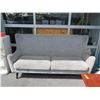 Image 2 : Gray 2-Seat Chaise Couch & Wooden Table w/ Metal Legs