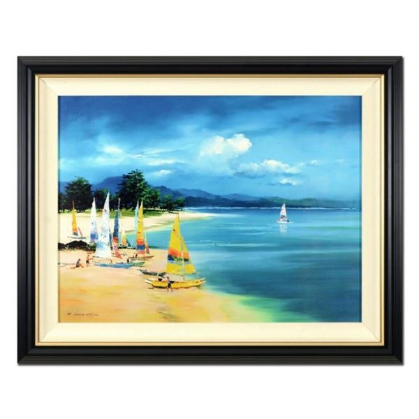H. Leung, "Summer Sail" Framed Limited Edition on Canvas Board, Numbered 215/750 and Hand Signed wit