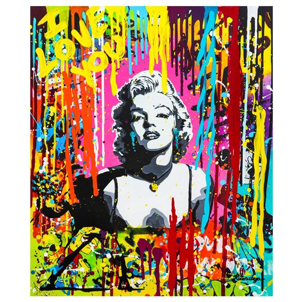 Nastya Rovenskaya- Mixed Media "Pink Marilyn"