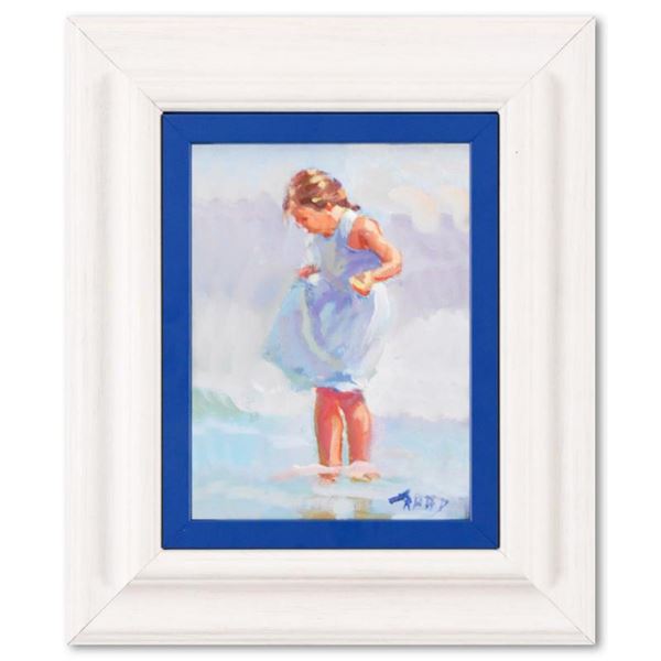 Lucelle Raad, "Paddling" Framed Original Acrylic Painting on Board, Hand Signed with Letter of Authe