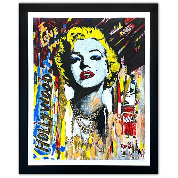 Nastya Rovenskaya- Original Mixed Media on Paper "Marilyn Monroe II"