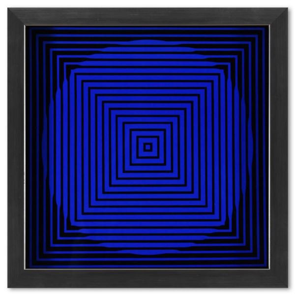 Victor Vasarely (1908-1997), "Beta de la série Vonal" Framed 1971 Heliogravure Print with Letter of 