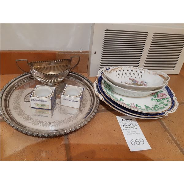 Bone China & Silver Plate A