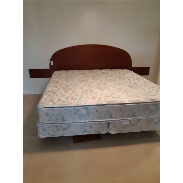 King Size Teak Headboard & Bed C