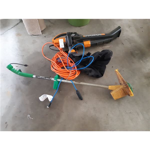 Worx Leaf Blower  and Weed Eater Cat A