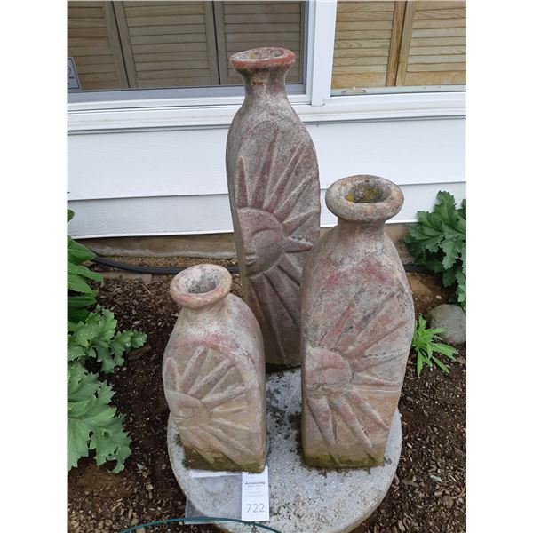 3 Ceramic Vases Cat C