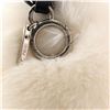 Image 4 : Fendi Super Karlito Pom Pom Bag Charm Fur with Leather Black, Neutral