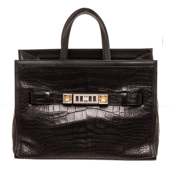 Proenza Calfskin Leather Black Schouler Large Shoulder Bag