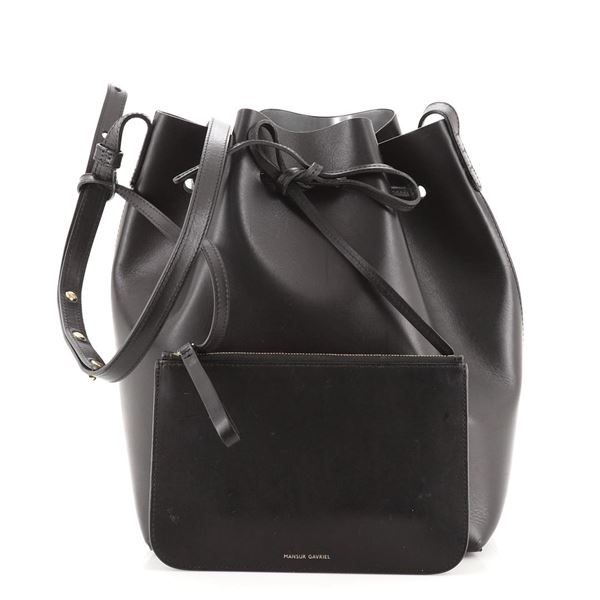 Mansur Gavriel Bucket Bag Leather Large Black