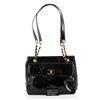 Image 1 : Chanel Vintage Front Pocket Chain Tote Patent Medium Black