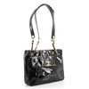 Image 3 : Chanel Vintage Front Pocket Chain Tote Patent Medium Black