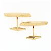 Image 5 : Men's Solid 14k Yellow Gold Textured Oval Tree Stump Pattern Cufflinks Links