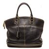 Image 1 : Louis Vuitton Black Suhali Leather Lockit MM Satchel Bag