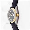Image 8 : Rolex Men's Two Tone Black Diamond Datejust Wristwatch with Leather Band