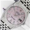 Image 1 : Rolex Men's Stainless Steel Pink MOP Baguette Diamond Datejust Wristwatch