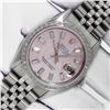 Image 2 : Rolex Men's Stainless Steel Pink MOP Baguette Diamond Datejust Wristwatch