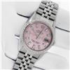 Image 4 : Rolex Men's Stainless Steel Pink MOP Baguette Diamond Datejust Wristwatch