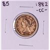 Image 1 : 1882-CC $5 Liberty Head Half Eagle Gold Coin