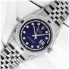Image 2 : Rolex Men's Stainless Steel Blue String Diamond & Sapphire Datejust Wristwatch