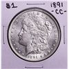 Image 1 : 1891-CC $1 Morgan Silver Dollar Coin