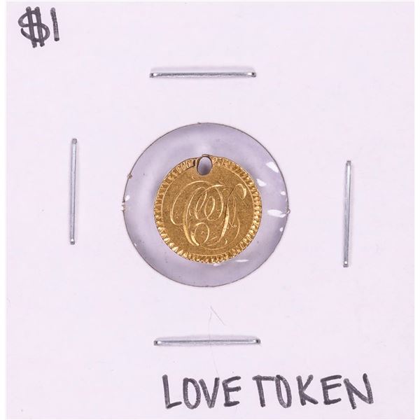 $1 Liberty Head Gold Dollar Love Token Coin Holed