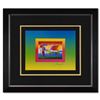Image 1 : Peter Max "Rainbow Umbrella Man On Blends" Limited Edition Lithograph On Paper