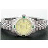 Image 4 : Rolex Ladies Stainless Steel Yellow Diamond & Emerald Datejust Wristwatch