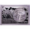 Image 1 : 2000 $1 American Silver Eagle Coin & 2oz Silver Bar Set