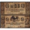 Image 1 : Lot of 1841 $1 & $2 Farmers Bank of Bucks County Bristol, PA Obsolete Bank Notes