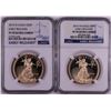 Image 1 : Lot of 2013-W & 2014-W $50 Proof American Gold Eagle Coins NGC PF70 Ultra Cameo ER