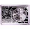 Image 1 : 2000 $1 American Silver Eagle Coin & 2oz Silver Bar Set