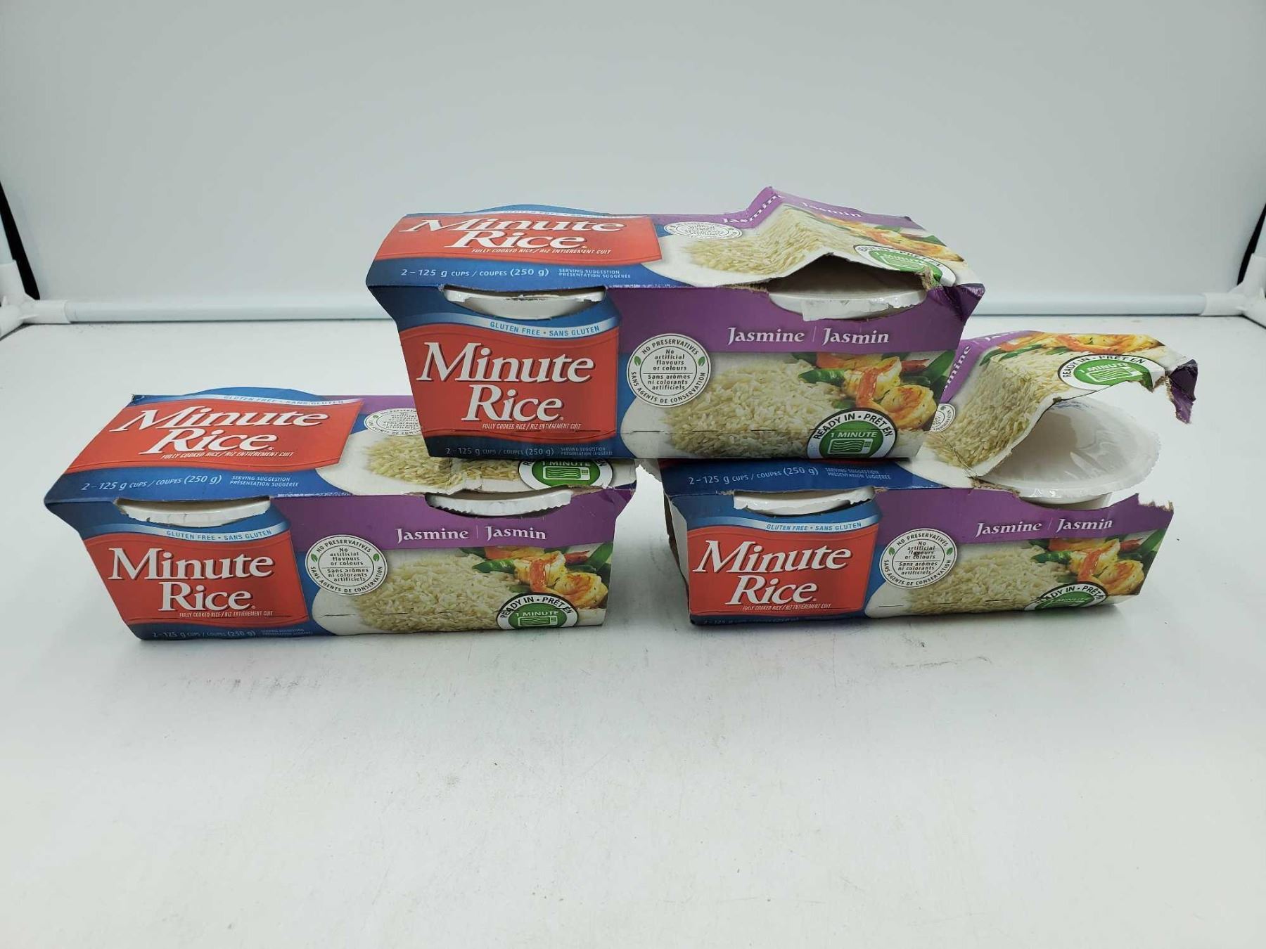 Minute Rice Microwavable Rice Cups - Jasmine Rice 3X250g