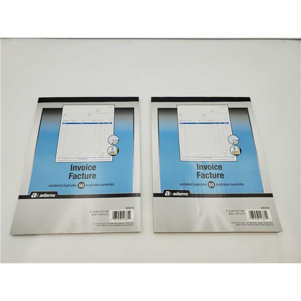 Adams Full Page, Numbered Duplicates Invoice Book 2X50 Invoices