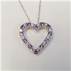Image 1 : Silver Amethyst Cubic Zirconia Heart Shaped Necklace, Suggested Retail Value $100