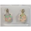 Image 2 : 10K Yellow Gold Opal(1.1ct) Moissanite(0.05ct) Earrings, Made in Canada, Suggested Retail Value $400