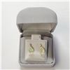 Image 5 : 10K Yellow Gold Opal(1.1ct) Moissanite(0.05ct) Earrings, Made in Canada, Suggested Retail Value $400