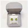 Image 2 : 10K White Gold Peridot(1.8ct) Round 6X6Mm Earrings, Made in Canada, Suggested Retail Value $360
